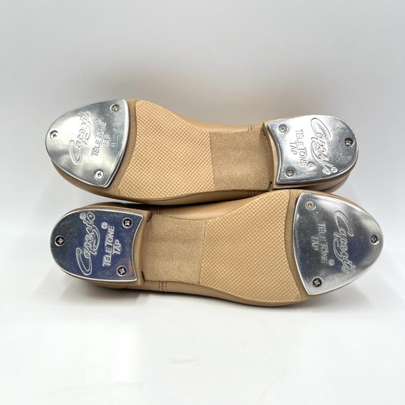 6W‎ 6 WIDE Capezio Women's CG17 Fluid Caramel Tan Lace Up Oxford Tap Dance Shoes - Picture 9 of 14